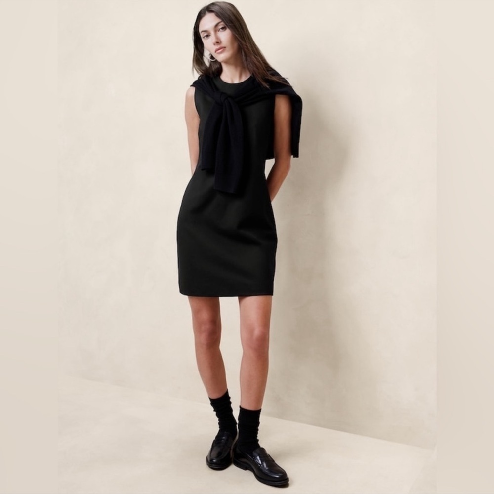 NWT! Banana Republic Black Everywhere Ponte Sheath Dress 400514 👒